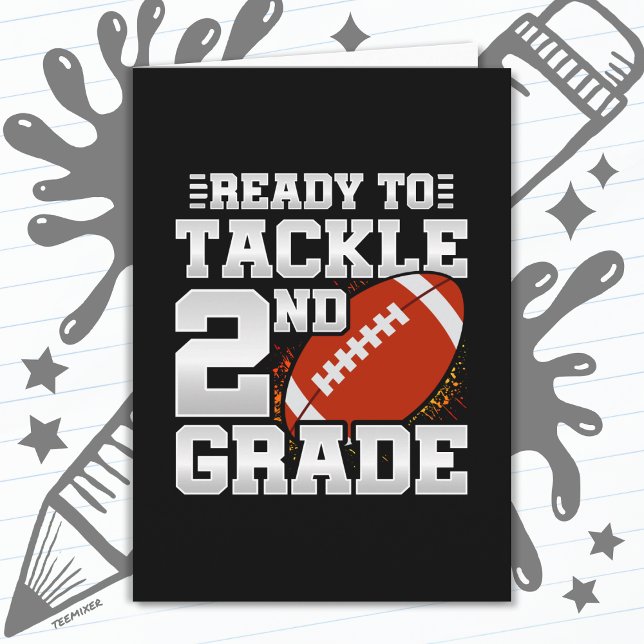 Football First Day 2nd Grade Back To School Card (Creator Uploaded)