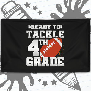 Football First Day 4th Grade Back To School Banner