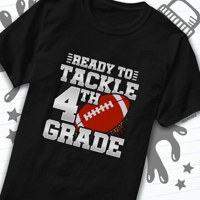 Football First Day 4th Grade Back To School T-Shirt (Creator Uploaded)