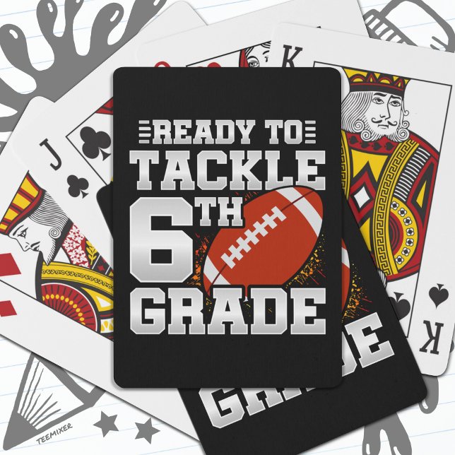Football First Day 6th Grade Back To School Playing Cards (Creator Uploaded)
