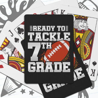 Football First Day 7th Grade Back To School Playing Cards