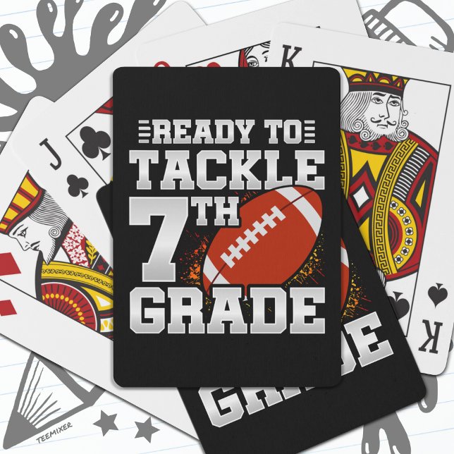 Football First Day 7th Grade Back To School Playing Cards (Creator Uploaded)