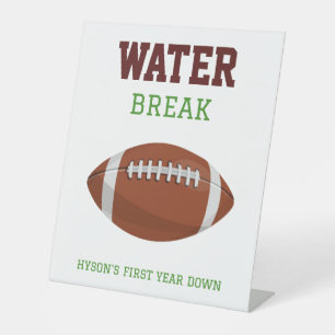 Football First Year Down 1st birthday Pedestal Sign