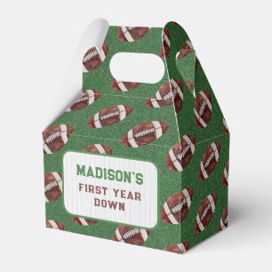 Football First Year Down Birthday Favour Box