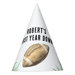 Football First Year Down Birthday Party Hat