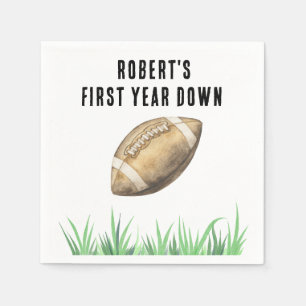 Football First Year Down Birthday Party Napkin