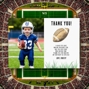 Football First Year Down Birthday Thank you