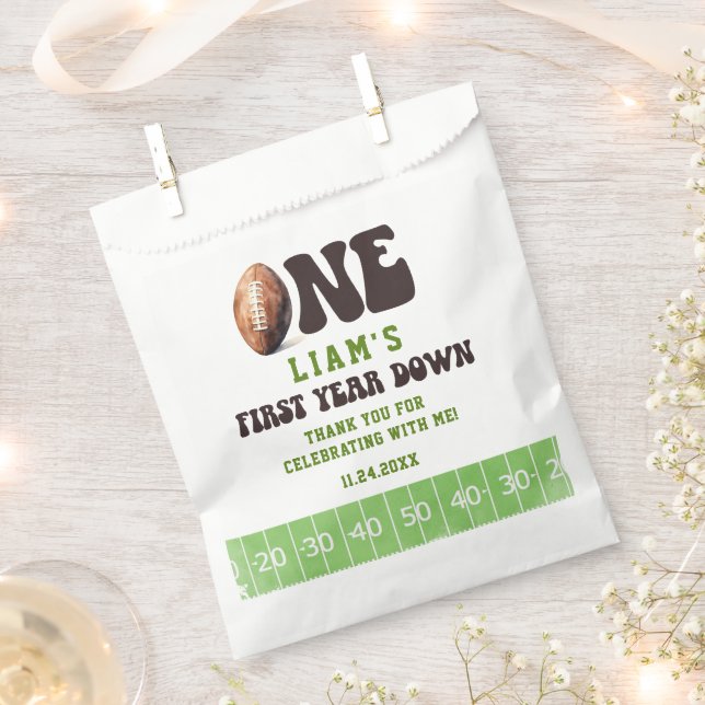 Football First Year Down Thank You  Favour Bag (Clipped)