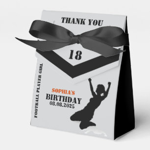 Football, Football Player Girl Birthday Favor Box