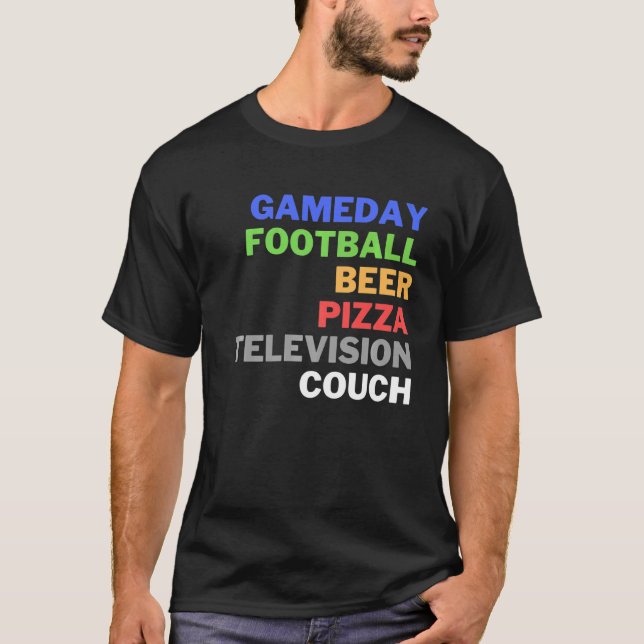 Football  For Fans Minimalist Game Day Check List T-Shirt (Front)
