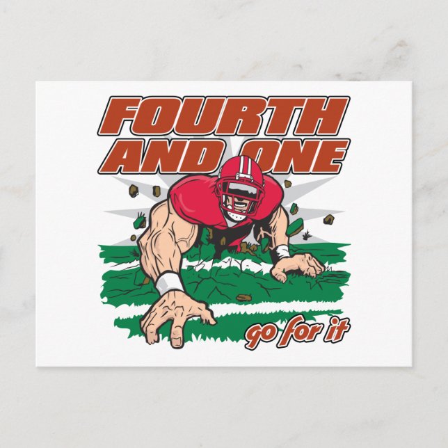 Football Fourth and One Postcard (Front)