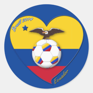 Football from ECUADOR. Ecuador National Team Socce Classic Round Sticker