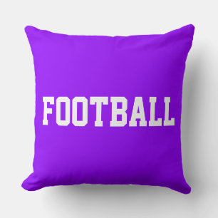 FOOTBALL Fun Athletic 70s Text On Throw Pillow