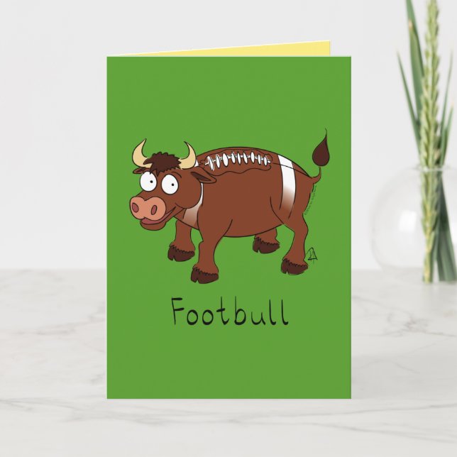 Football - Funny Football Carte à taureau (Devant)