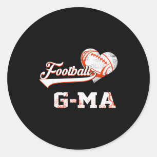 Football G-ma Family Football Player Vintage Chris Classic Round Sticker