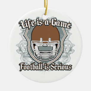 Football Game Brown Ceramic Ornament