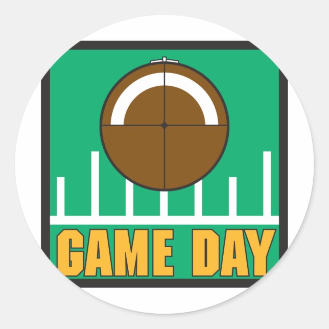 Football Game Day Classic Round Sticker (Front)