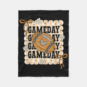 Football Game Day Coquette, Girly Fall Football Mo Fleece Blanket
