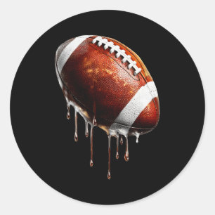 Football Game Day Drip Graphic  Classic Round Sticker