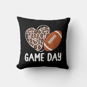 Football Game Day Womens Leopard Cheetah Game Day  Throw Pillow