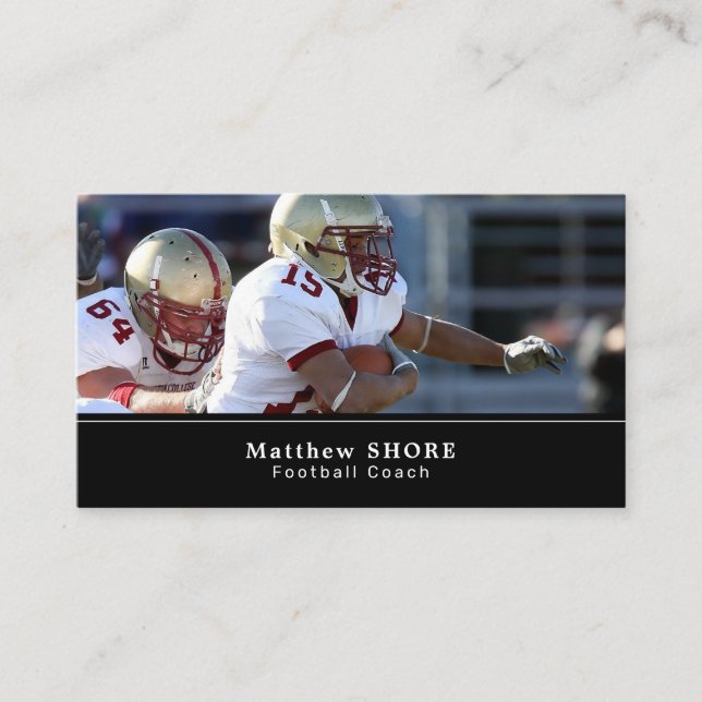 Football Game, Footballer, Football Coach Business Business Card (Front)