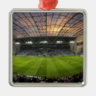 Football game, Forsyth Barr Stadium, Dunedin Metal Ornament