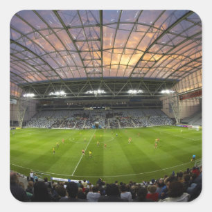 Football game, Forsyth Barr Stadium, Dunedin Square Sticker