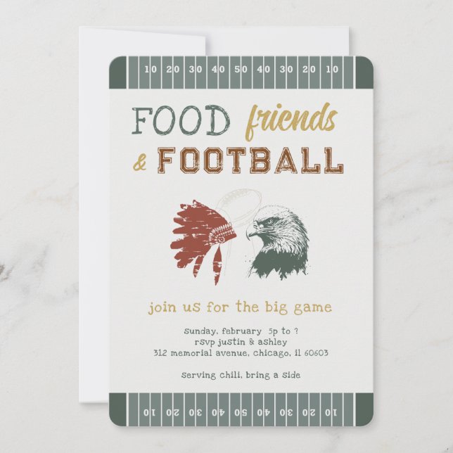 Football Game Night House Watch Party Adult Invitation (Front)