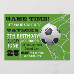 Football Game time Birthday invitation card