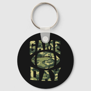 Football Gameday Game Day Camo Flag Patriotic Usa Keychain