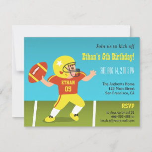Football Garçon coloré Invitations fête d'annivers