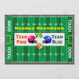 Football Gender Reveal Baby Shower Invitation