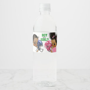 Football Gender Reveal Baby Water Bottle Labels