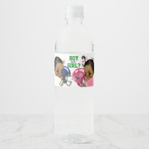 Football Gender Reveal Baby Water Bottle Labels