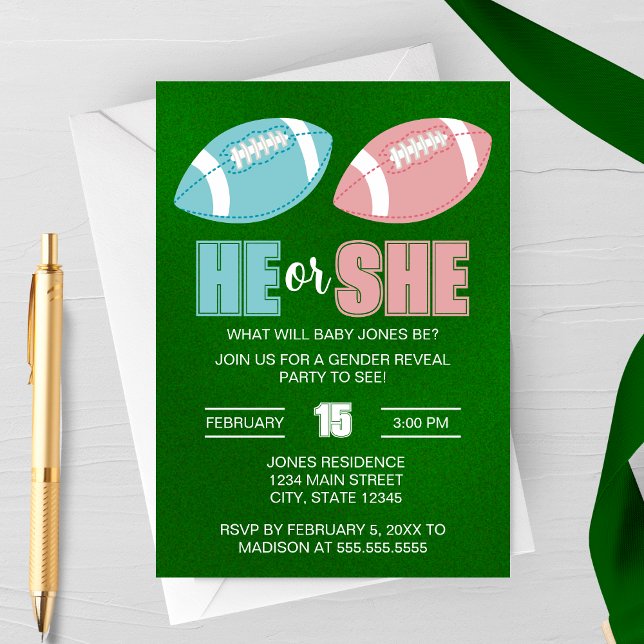 Football Gender Reveal Invitation (Creator Uploaded)