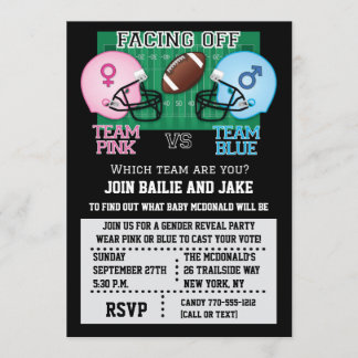 Football Gender Reveal Party Baby Shower Invitation
