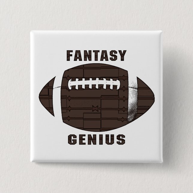 Football Genius by Mudge Studios 2 Inch Square Button (Front)