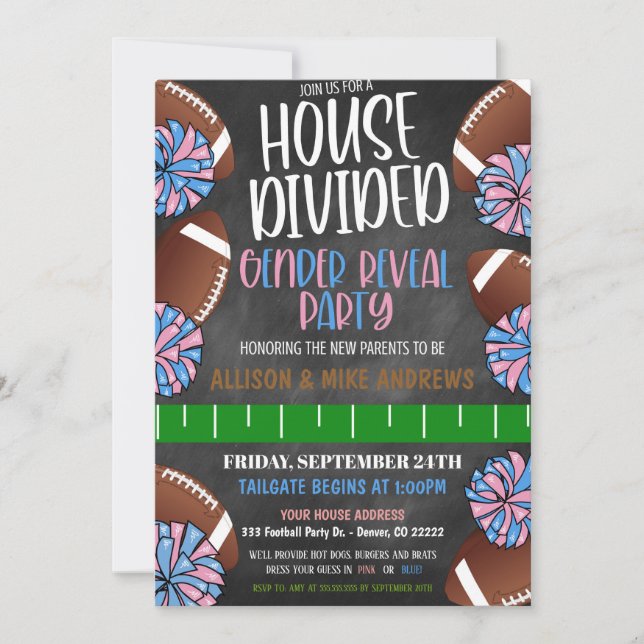 Football Genre Révéler Invitation (Devant)