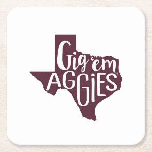 Football Gig 'EmT-Shirt Square Paper Coaster