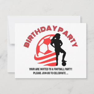 Football Girl Birthday party, Football Player Gift Invitation