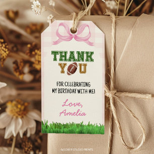 Football Girl Birthday Party Thank You Tag