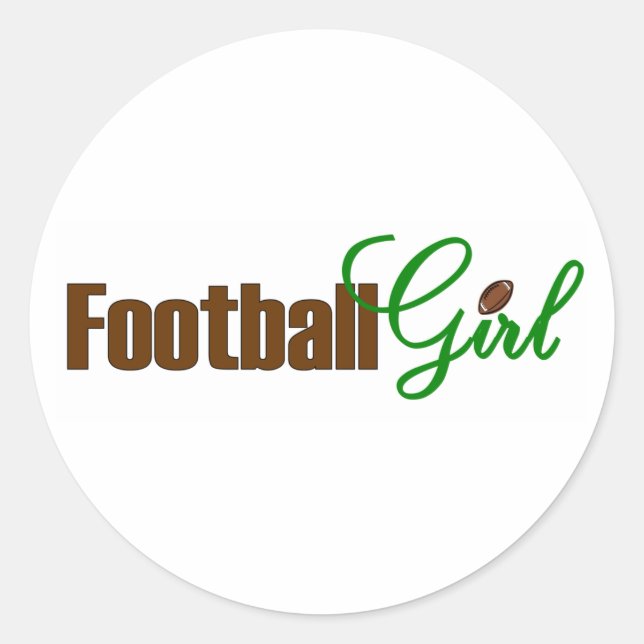 Football Girl Classic Round Sticker (Front)