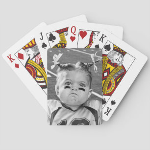 Football Girl Playing Cards