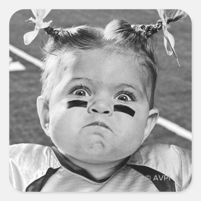 Football Girl Square Sticker (Front)