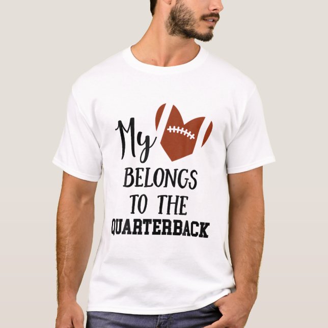 Football Girlfriend Gift My Heart Belongs To The Q T-Shirt (Front)