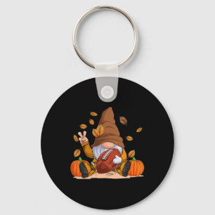 Football Gnome Thanksgiving Autumn Fall Season Boy Keychain