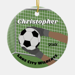 Football Goalie Ceramic Ornament