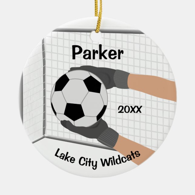 Football Goalie Ornament (Front)
