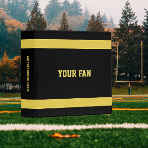 Football Gold & Black Personalized Binder