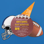 Football Gold Round Bar Mitzvah Invitation<br><div class="desc">These casual chic invitations are perfect for any sporty Bar Mitzvah celebration. Each line of text is fully customizable to say just what you want!</div>